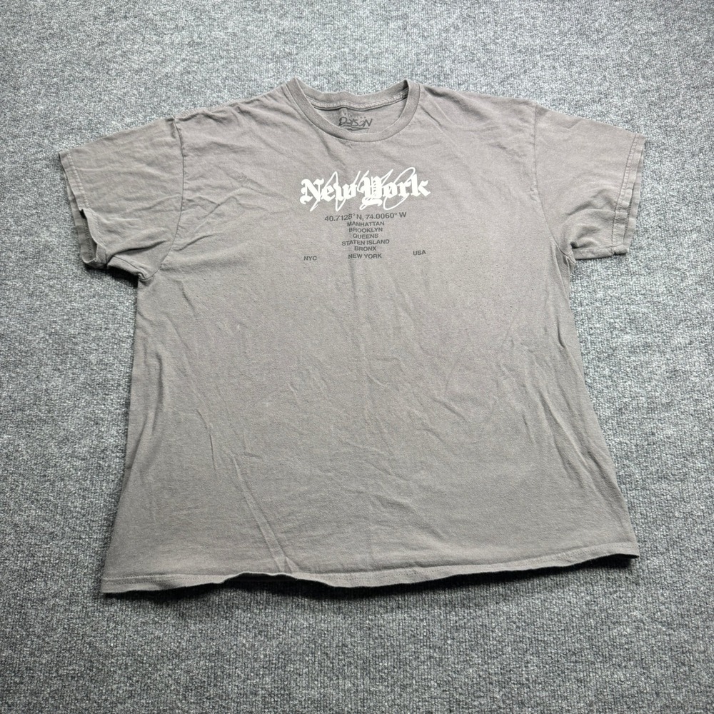 Popular Poison Graphic T Shirt‎ Mens XL Gray Short Sleeve New York City